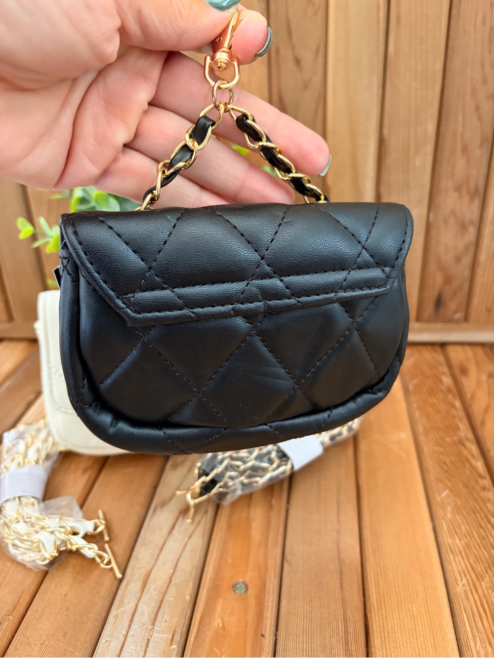 Two (2) Badgley Mischka Quilted Mini Crossbody Bag, Convertible Charm - Picture 3 of 6